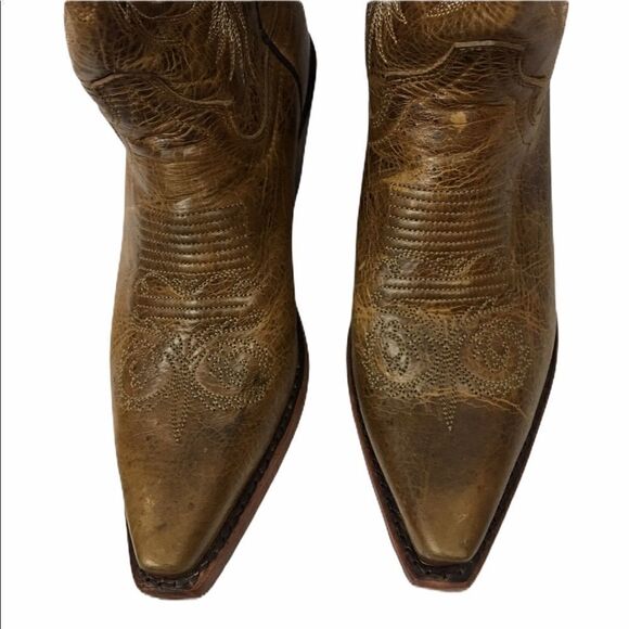 Justin Apache snip toe leather cowboy boots - Picture 4 of 9